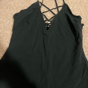 Express Black and Green Cut Out Camisole